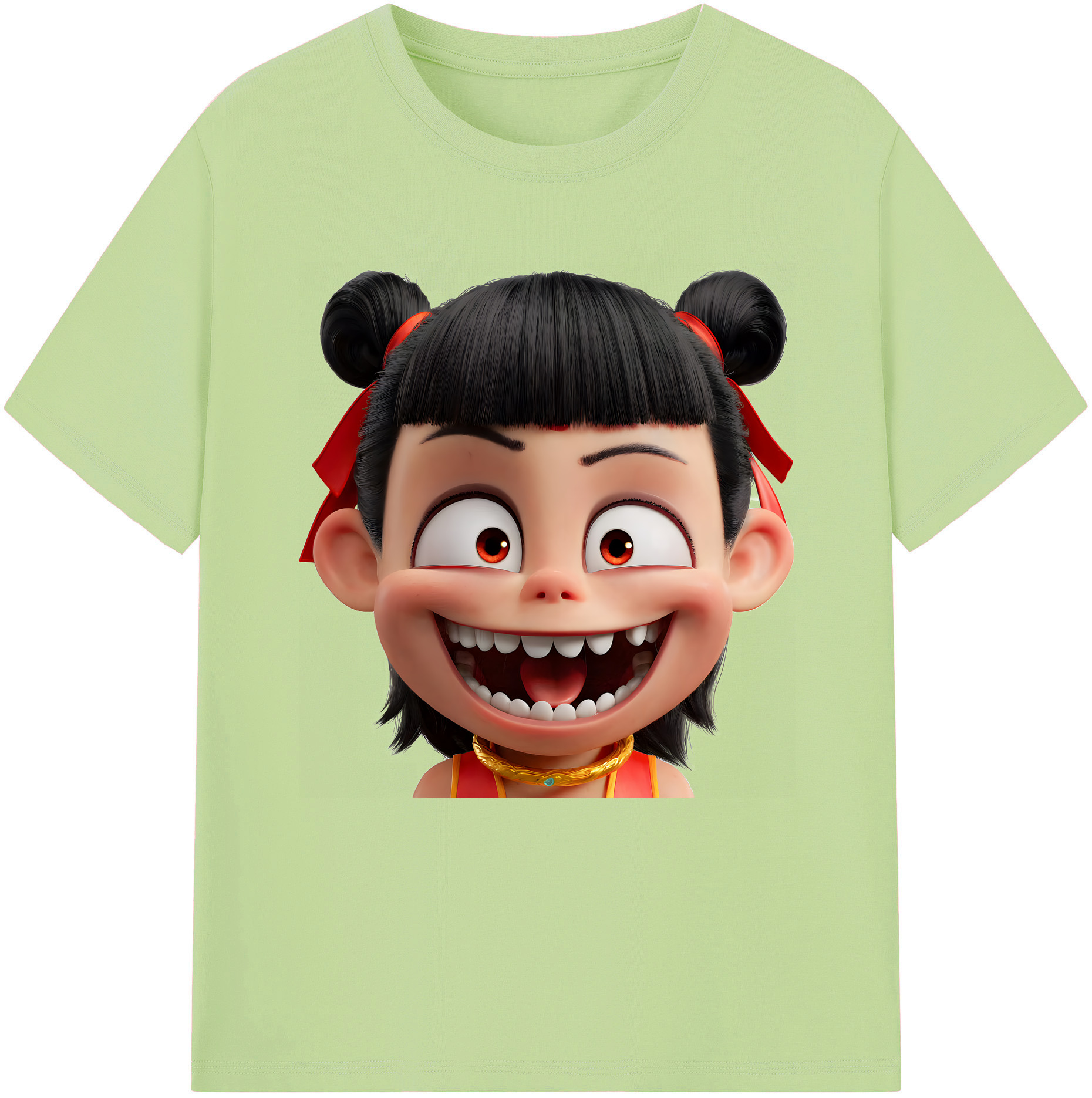 （画像用） Ne Zha 2 ナタ 魔童の大暴れ 綿100％半袖Tシャツ（フロントプリント）